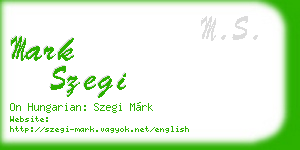 mark szegi business card